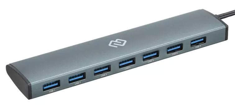 Хаб-разветвитель USB-C Digma HUB-7U3.0-UC-G 7порт. серый