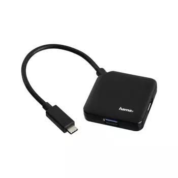 Хаб-разветвитель USB-C Hama 4порт. черный (00135750)