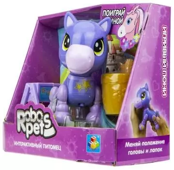 Игрушка интерактивная 1TOY Robo Pets Игривый пони, фиолетовый