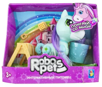 Игрушка интерактивная 1TOY Robo Pets Игривый пони, мятный