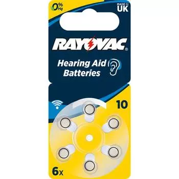 Батарейка RAYOVAC ACOUSTIC Type 10 блистер 6шт.