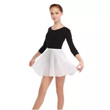 Юбочка гимнастическая на резинке шифон 32 см, Ю 30-651, Белый, 36-38