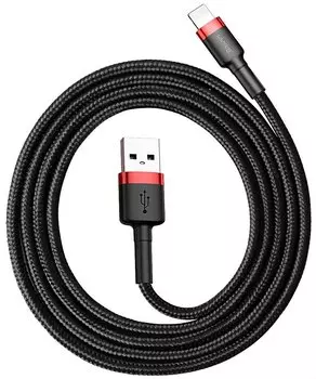 Кабель Baseus APPLE 8-pin Cafule 2.4A 1m Red-Black CALKLF-B19