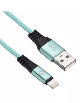 Кабель Digma LIGHT-1.2M-BRAIDED-GR USB (m)-Lightning (m) 1.2м зеленый