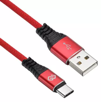 Кабель Digma USB A (m) USB Type-C (m) 1.2м красный