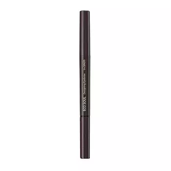 Карандаш для бровей 3 в1 The Saem Eco Soul Designing Eyebrow 03 Grey Brown 0,2гр+0,12гр