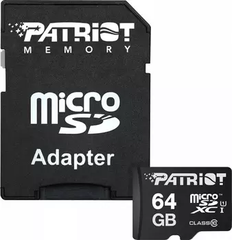 Карта памяти Patriot Memory microSDXC 64Gb Class10 PSF64GMCSDXC10 + adapter