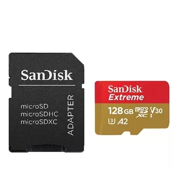 Карта памяти SanDisk Extreme Plus microSDXC 128GB + SD Adapter + Rescue Pro Deluxe 170MB/s A2 C10 V30 UHS-I U3
