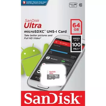 Карта памяти Sandisk microSDXC 64Gb Class10 SDSQUNR-064G-GN3MN Ultra Light без адаптера