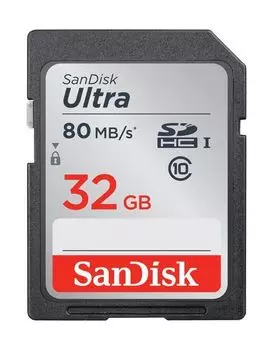Карта памяти SanDisk Ultra SDHC Class 10 UHS-I 80MB/s 32GB (SDSDUNR-032G-GN6IN)