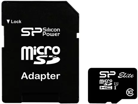 Карта памяти Silicon Power Elite MicroSDHC 16Gb Class 10 UHS-I SP016GBSTHBU1V10SP + adapter