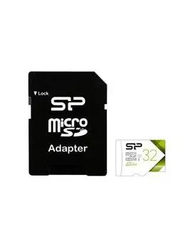 Карта памяти Silicon Power Elite MicroSDHC 32Gb Class 10 UHS-I (SP032GBSTHBU1V21SP) + адаптером SD