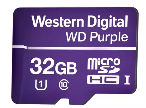 Карта памяти WD Purple Surveillance MicroSDHC Class 10 32ГБ (WDD032G1P0A)