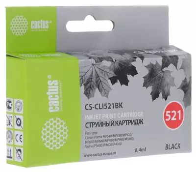 Картридж Cactus CS-CLI521BK черный