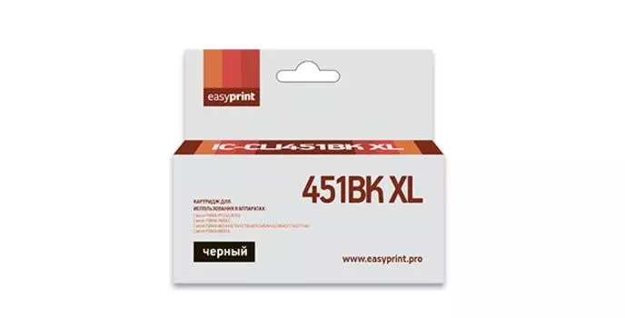 Картридж струйный EasyPrint IC-CLI451BK XL Black