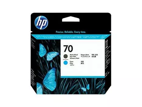 Печатающая головка HP 70 C9404A для DesignJet Z2100/Z5200/Z5400, матово-черная + голубая