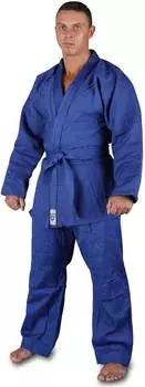Кимоно дзюдо 40-42/155 хлопок куртка 600-650г/м2,брюки 280-320г/м2, RA-002, Синий, 40-42/155