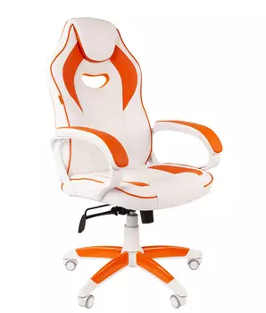 Компьютерное кресло Chairman game 16 белый/оранжевый (00-07030051)