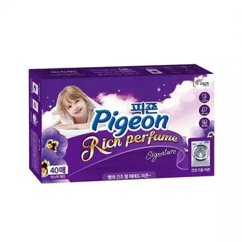 Кондиционер для белья Pigeon Rich Perfume Signature Dryer Sheet Mystic Rain (40 листов)