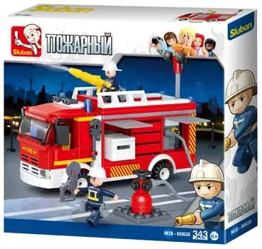 Конструктор "Пожарная машина" (343дет) SLUBAN М38-В0626