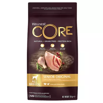 Корм сухой CORE из индейки с курицей для пожилых собак всех пород 1,8 кг