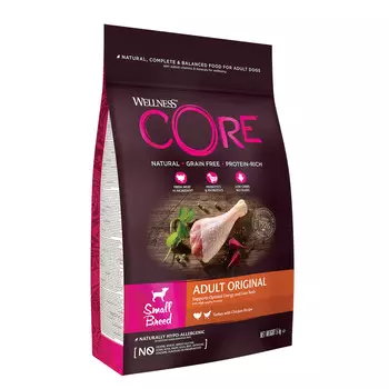 Корм сухой CORE из индейки с курицей для взрослых собак мелких пород 5 кг