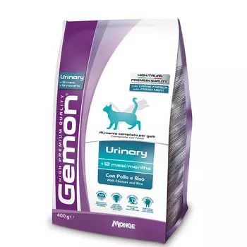 Корм сухой Gemon Cat Urinary для профилактики мочекаменной болезни для взрослых кошек с курицей и рисом 400г