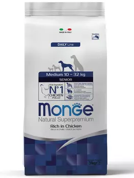Корм сухой Monge Dog Medium для пожилых собак средних пород 3 кг