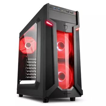 Корпус Sharkoon VG6-W red led черный