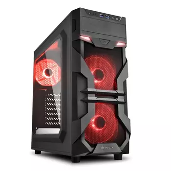 Корпус Sharkoon VG7-W red led черный