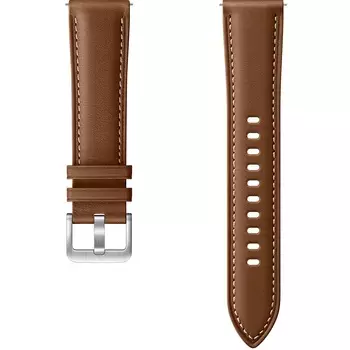 Кожаный ремешок Stitch Leather Band для Galaxy Watch3 (41мм), коричневый