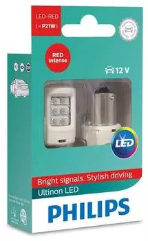 Лампа светодиодная Philips Ultinon LED P21W (2шт)