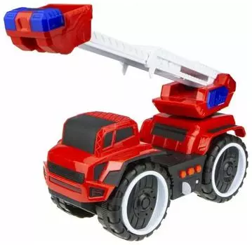 Машинка 1TOY "Экстренные службы" подъемник пожарный фрикционный.
