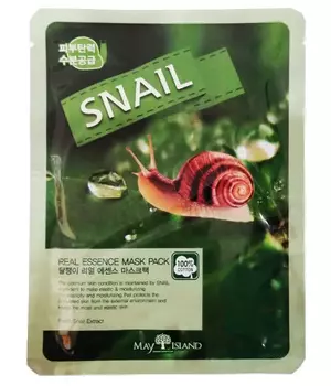 [MAYISLAND] Маска тканевая с экстрактом муцина улитки Real Essense Snail Mask Pack, 25 мл