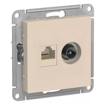 Механизм розетки 2-м ATLAS DESIGN комп. RJ45 кат.5E+TV беж. SchE ATN000289