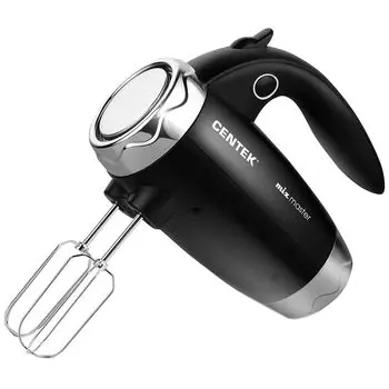 Миксер Centek CT-1115 (черный/хром) 350Вт, 6 скоростей+турбо, взбивание/замешивание