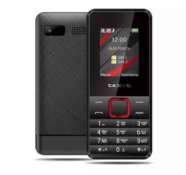 Мобильный телефон teXet TM-207 черный/красный
