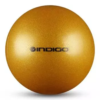 Мяч для художественной гимнастики INDIGO металлик 400 г, IN118, Золотой с блестками, 19 см