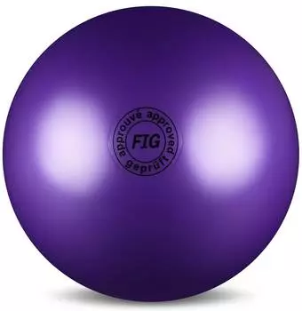 Мяч для художественной гимнастики силикон FIG Металлик 420 г, AB2801, Фиолетовый, 19 см