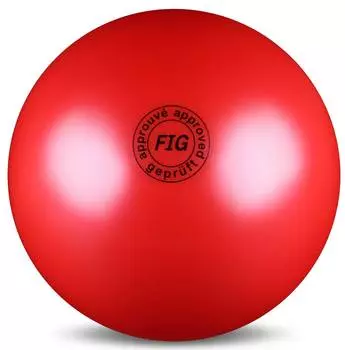 Мяч для художественной гимнастики силикон FIG Металлик 420 г, AB2801, Красный, 19 см