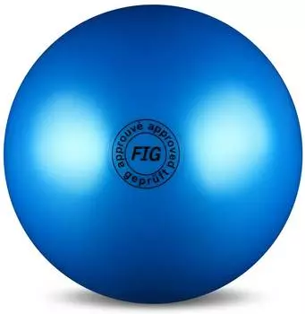 Мяч для художественной гимнастики силикон FIG Металлик 420 г, AB2801, Синий, 19 см