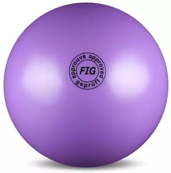 Мяч для художественной гимнастики силикон FIG Металлик 420 г, AB2801, Сиреневый, 19 см