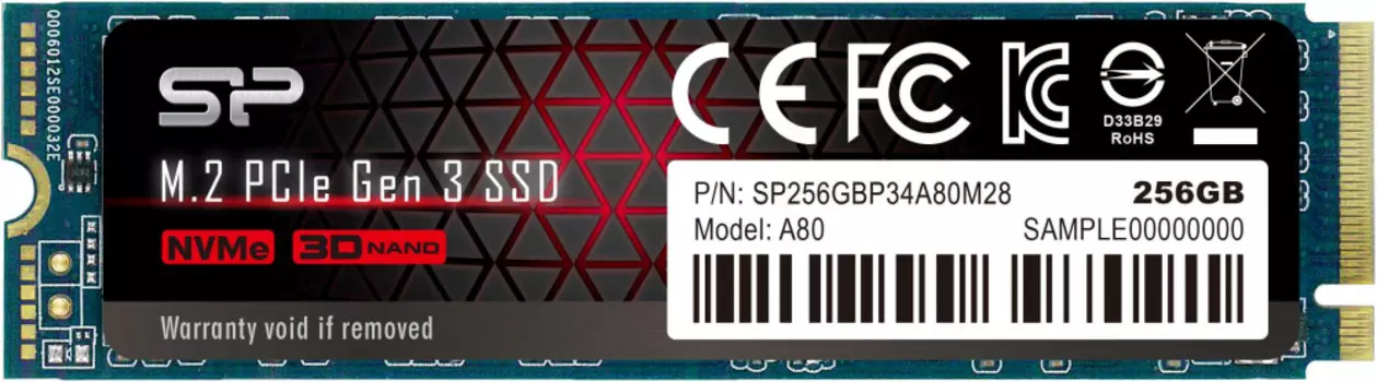 Накопитель SSD Silicon Power M-Series 256Gb (SP256GBP34A80M28)