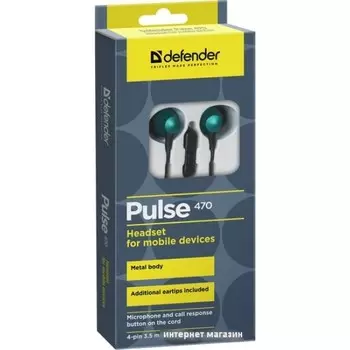 Наушники Defender Pulse 470 Black-Green