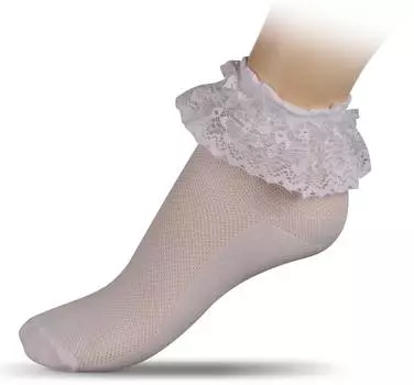 Носки для гимнастики и танцев с кружевом INDIGO, А13ж, Белый, 20-22 (33-35)