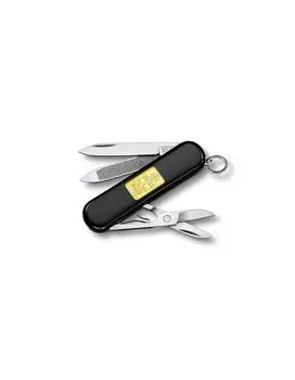 Нож-брелок Victorinox Classic с золотым слитком 1 гр, 58 мм, 7 функций, черный