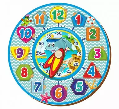 Обучающий набор WOODLANDTOYS 094202 Часы, голубые