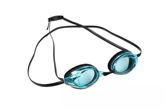 Очки для плавания, серия "Спорт", черные цвет линзы - голубой (Swimming goggles)