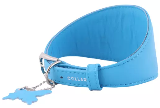 Ошейник COLLAR Glamour 34652 для борзых собак без украшений синий 15 мм*26-32 см