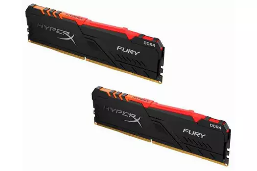 Память оперативная DDR4 Kingston HyperX Fury RGB 2x16Gb 2400Mhz (HX424C15FB3AK2/32)